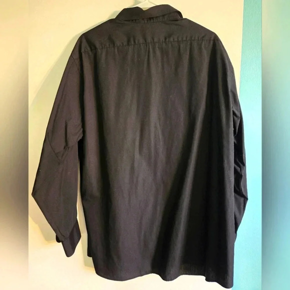 Van Heusen Button Up Regular Fit Poplin Black Size 17 32/33 - Picture 3 of 3